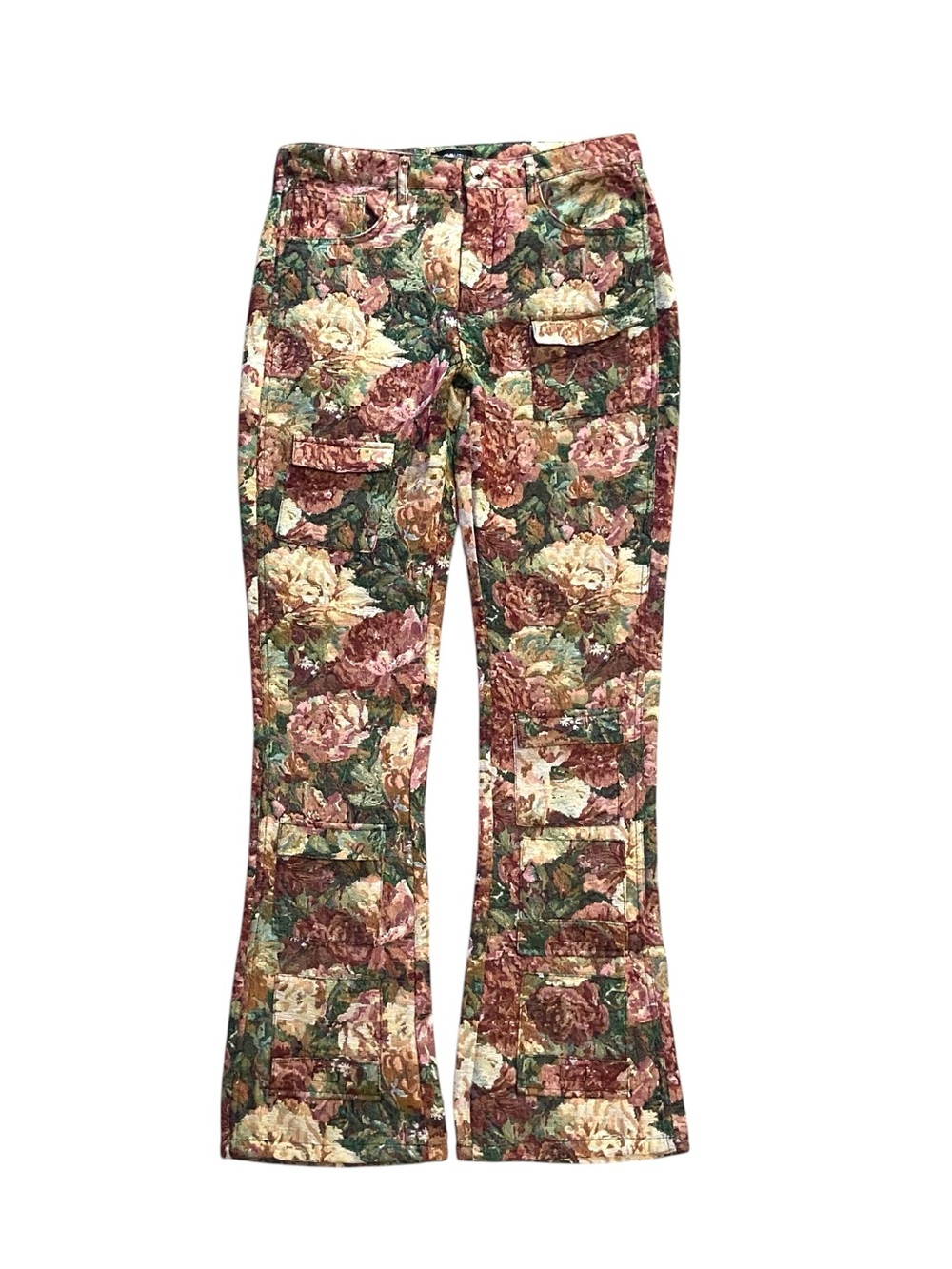 Novamen Pissarro Tapestry Slim Stacked Flare Pants - Multi 34 - Picture 3 of 15